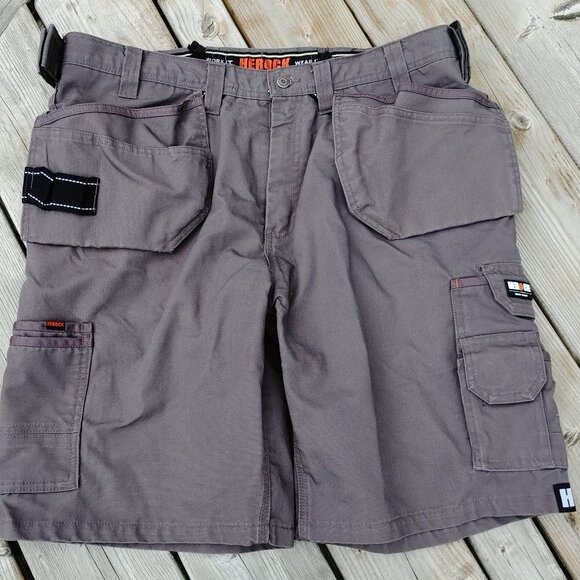 HEROCK WORK WEAR SHORTS Men's Size 40 EUC Grey Carpenter Roofer Construction - Picture 1 of 9
